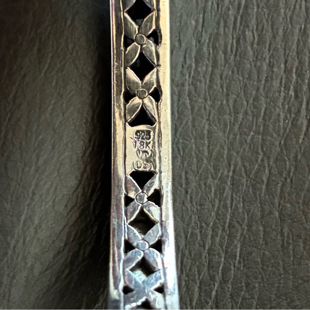18k Gold 925 Silver Cuff Bracelet - Picture 3 of 3